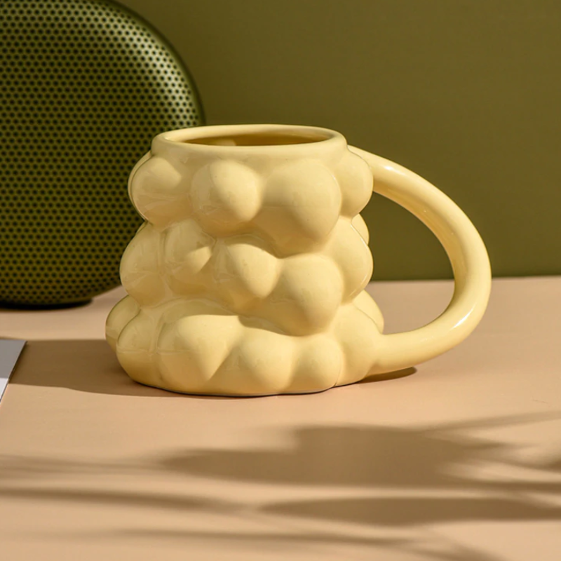 Bubble Shaped Cub Ceramic Mug for Water and Coffee Cup