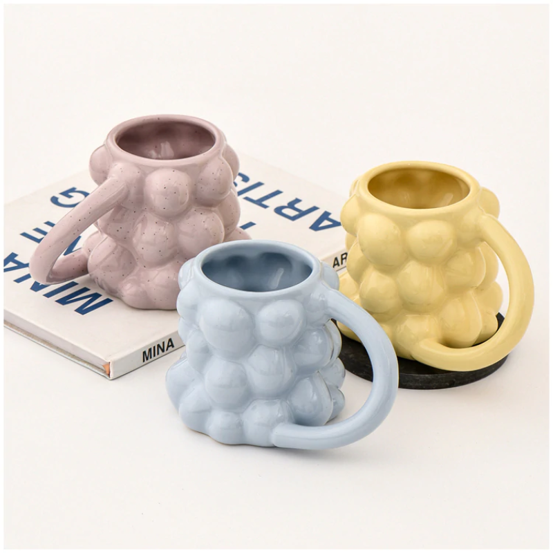 Bubble Shaped Cub Ceramic Mug for Water and Coffee Cup