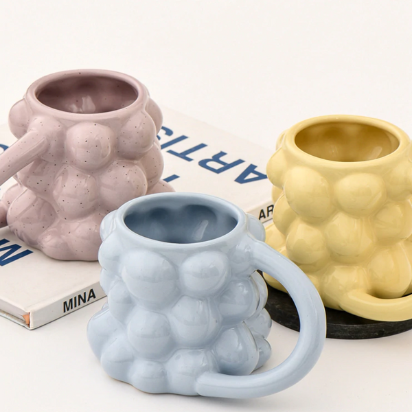 Bubble Shaped Cub Ceramic Mug for Water and Coffee Cup