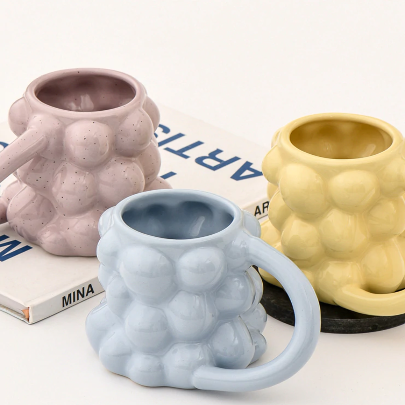 Bubble Shaped Cub Ceramic Mug for Water and Coffee Cup