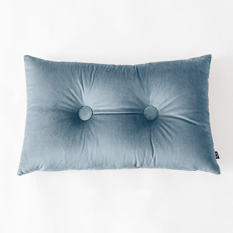 Button Square Velvet Cushion Pillow