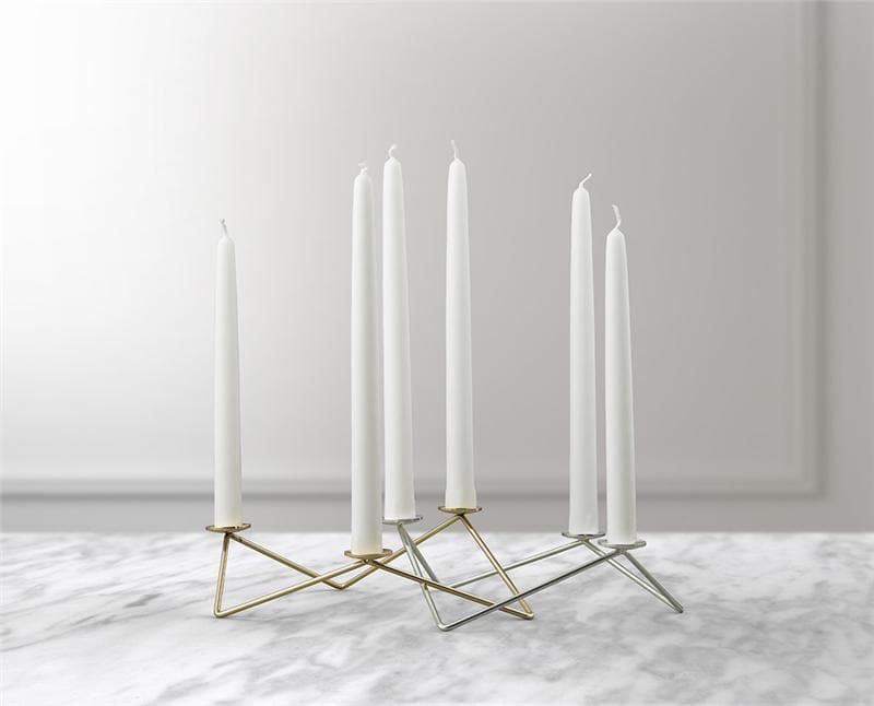 Metal candle holder for three candles