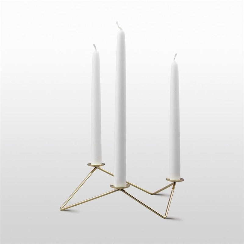 Metal candle holder for three candles