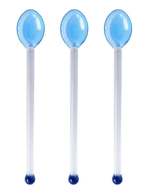 Multifunctional Heat-Resistant Glass Dessert Spoon Colored Candy Cane Spring Sweets Cocktails