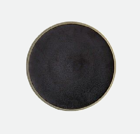 Ceramic Round Black Casted Iron Dinner Plate Small