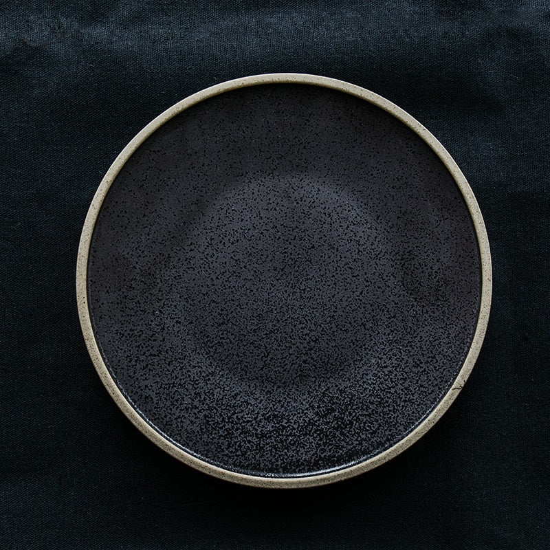 Ceramic Round Black Casted Iron Dinner Plate