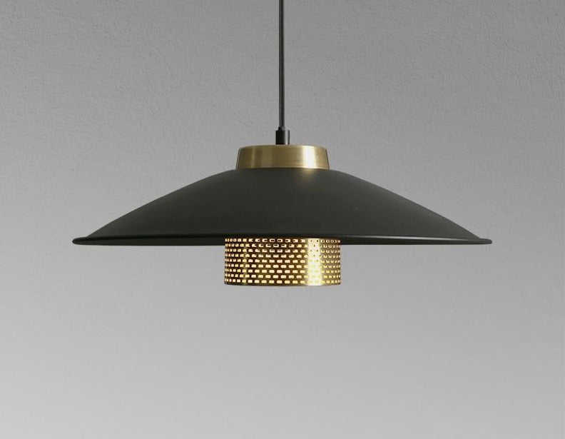 Round Black Gold Pendant Light