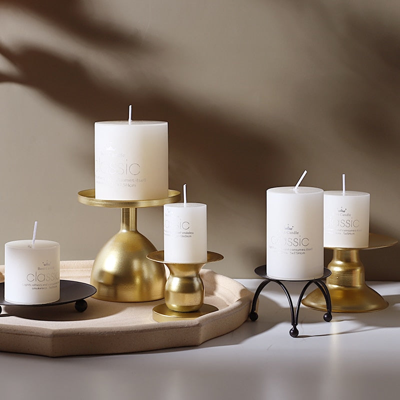 Golden Metal Candle Holder