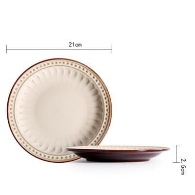 round engraved scapolled white vintage ceramic dinnerware serveware