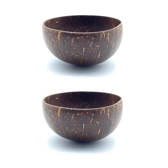 Round Brown Coconut Bowls