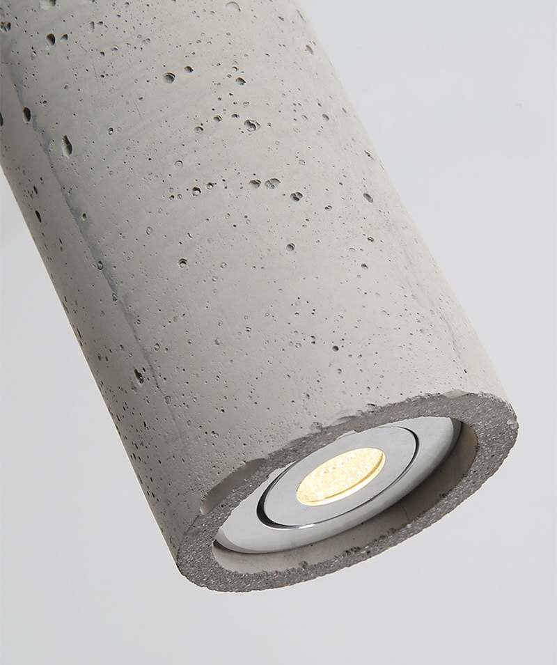 Concrete Ceramic Stone Pendant Light with LED Bulbs