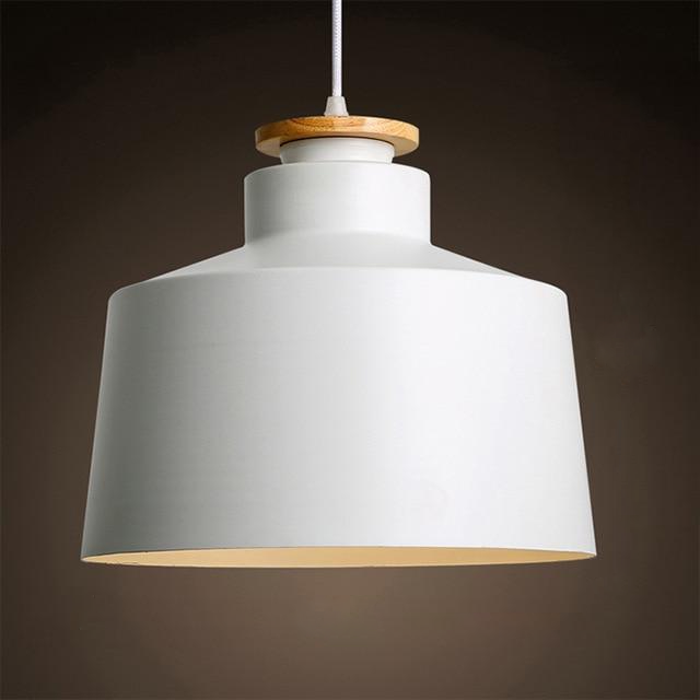 round dome cone white metal wood pendant lights