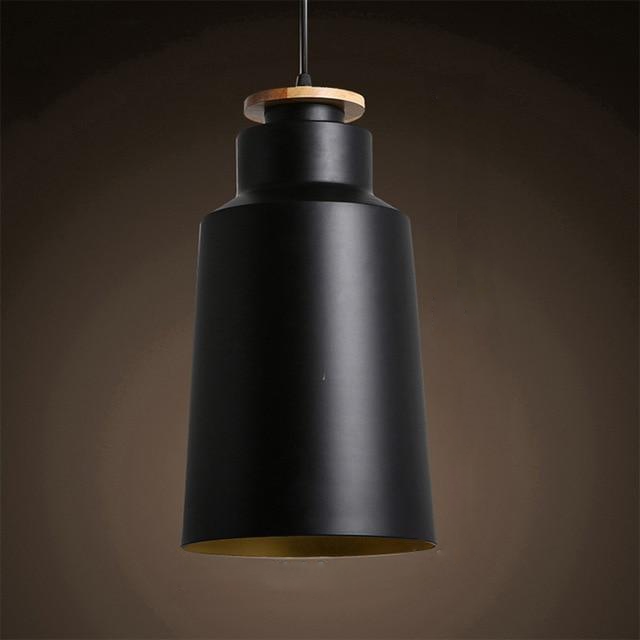 round dome cone black metal wood pendant lights