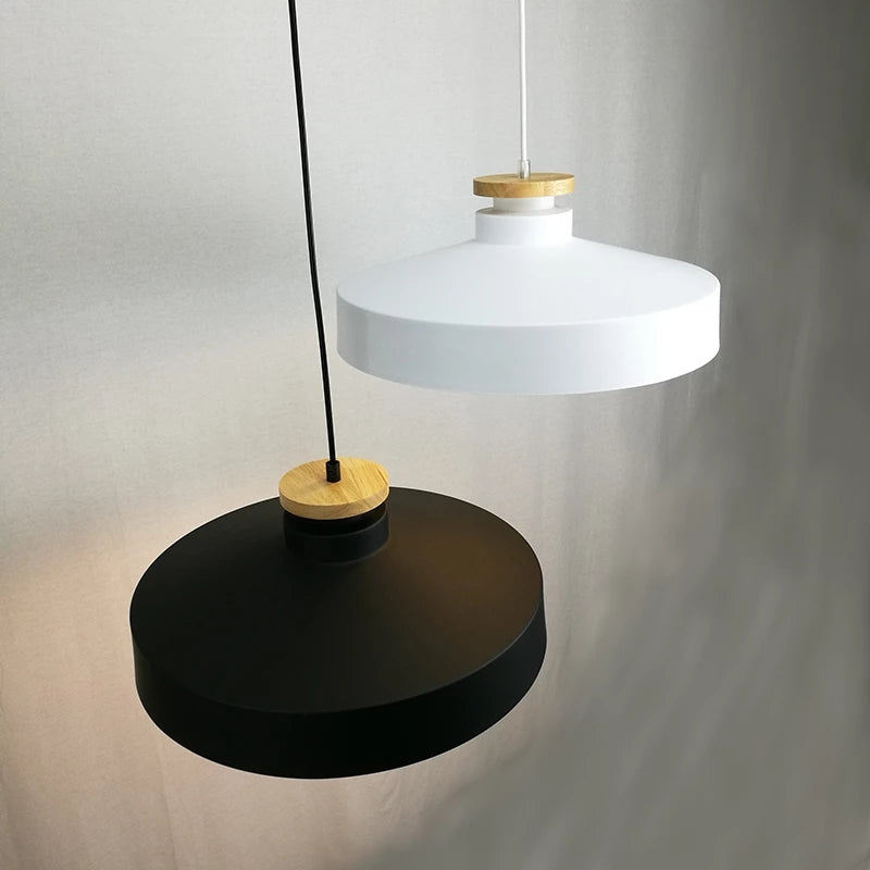 Contrast Metal & Wood Pendant Lights