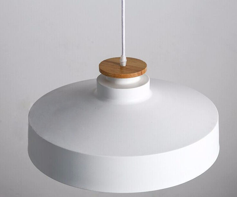 round dome cone white metal wood pendant lights