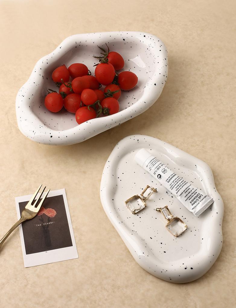 Decorative Accents Cookies & Chrome Plated Ceramic Tray & Dish