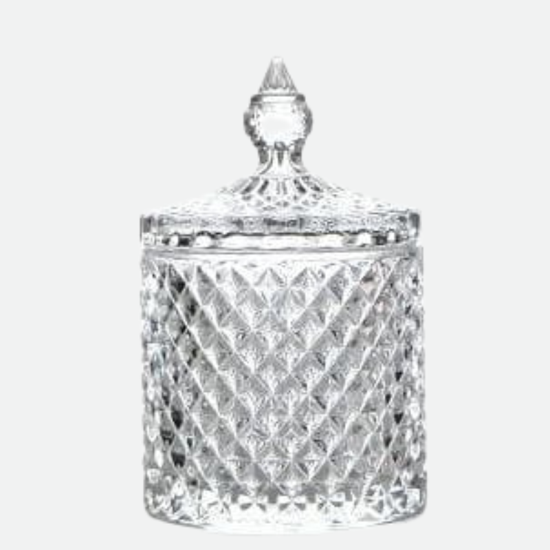 Crystal Glass Candy Jar Box Snacks Storage Container