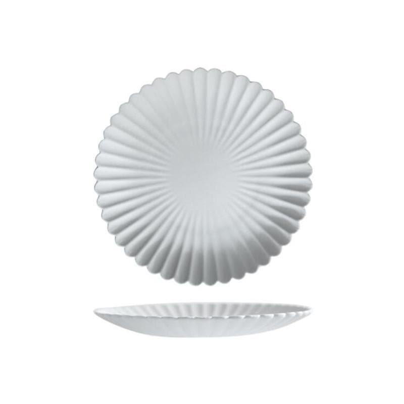 round scalloped edge  white plate