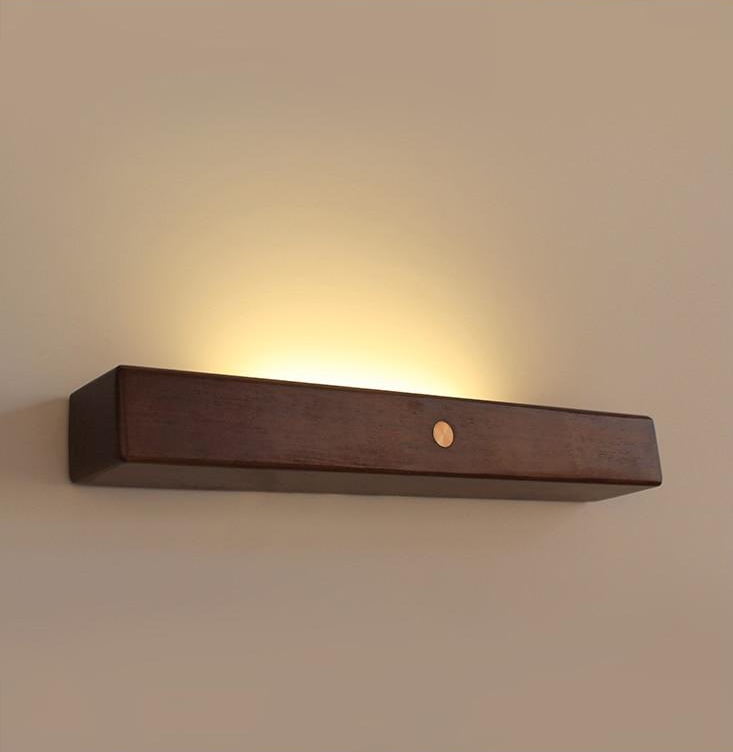 Linear Wall Sconce brown wood