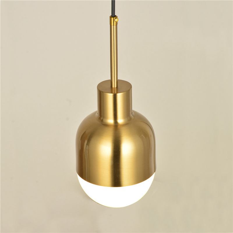 iron frosted glass stone spotlight pendant light