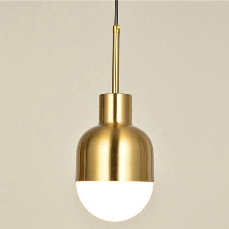 iron frosted glass stone spotlight pendant light