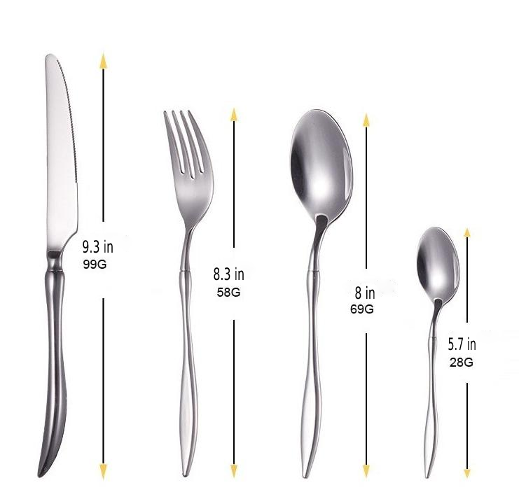 stainless steel silver cutlery set