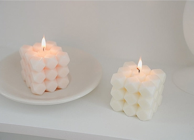 Decorative Accents Diamond Cutting Cube Scented Candles Square Cube