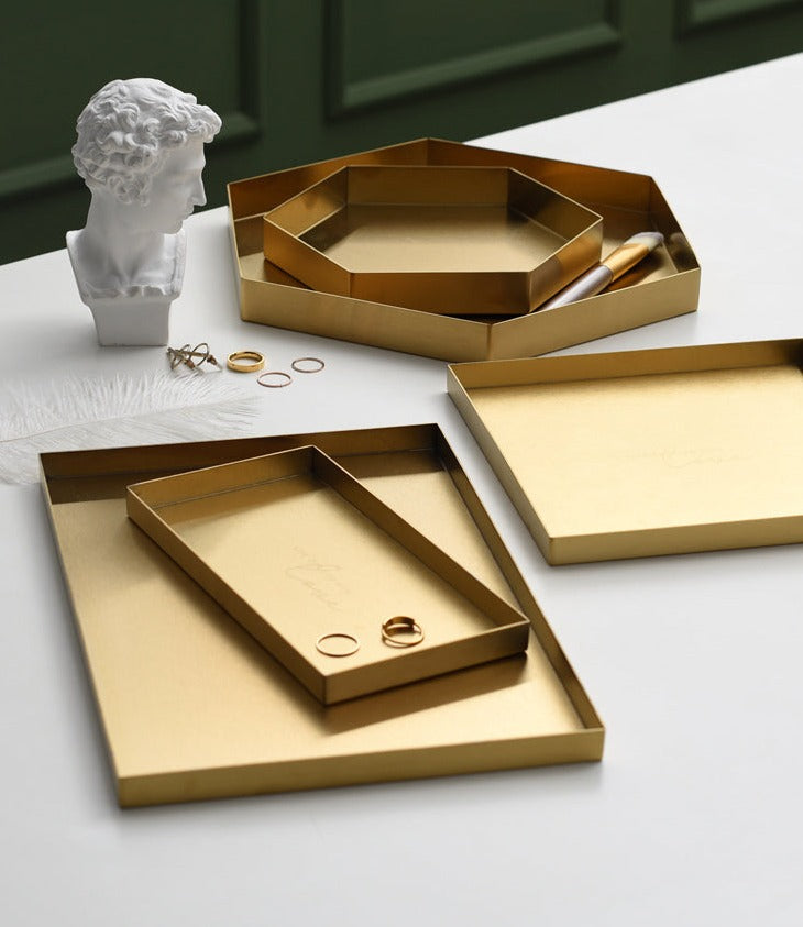 Dorado Embossed Golden Trays