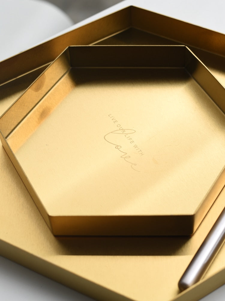 Dorado Embossed Golden Trays