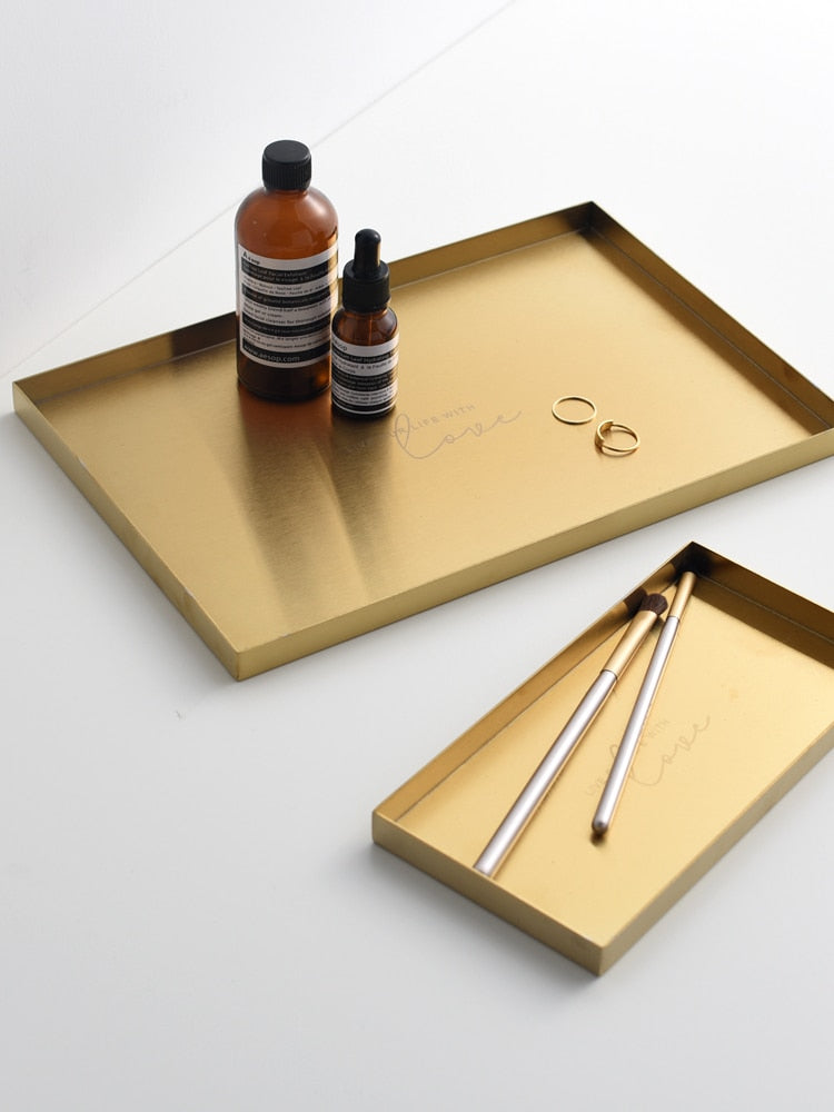 Dorado Embossed Golden Trays