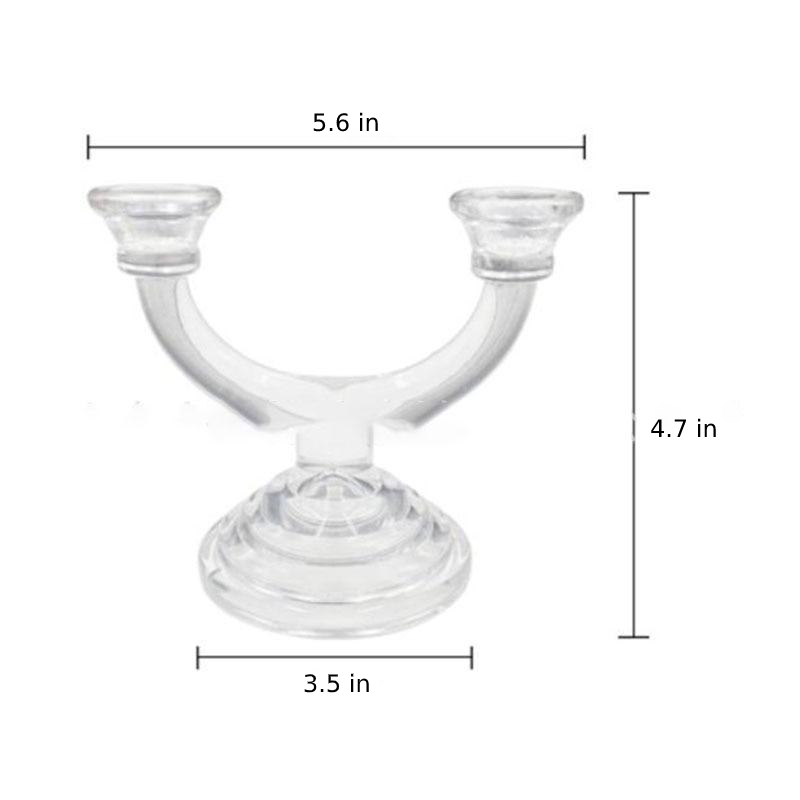 double pillar half arch glass candleholder