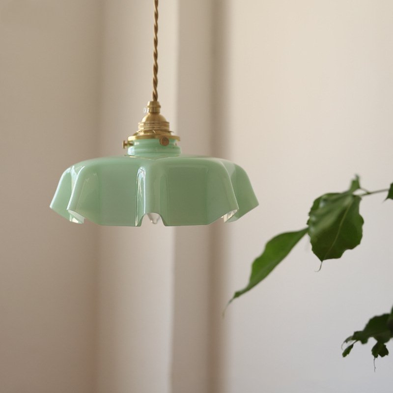 Pendant Lamp Retro Vintage Flower Glass Hanging and ceiling Light