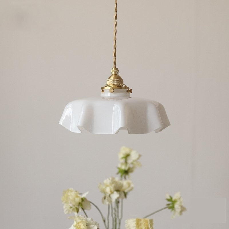 Pendant Lamp Retro Vintage Flower Glass Hanging and ceiling Light