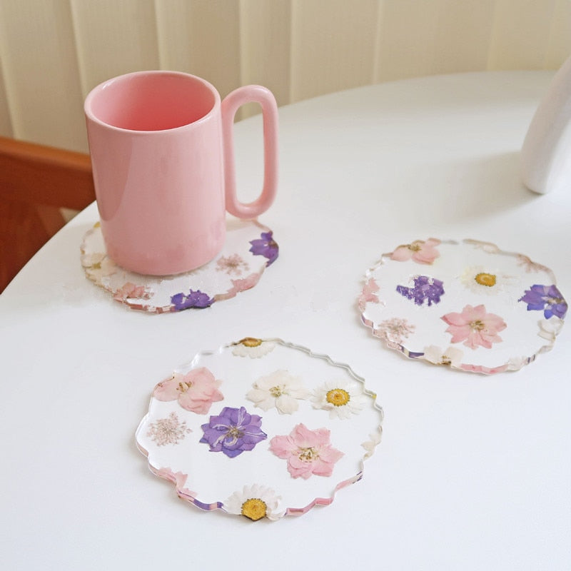 Dry Flower Acrylic Coaster