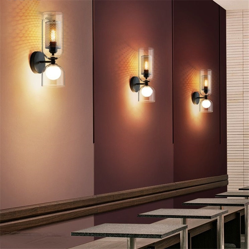 Double Head Glass Wall Lamp