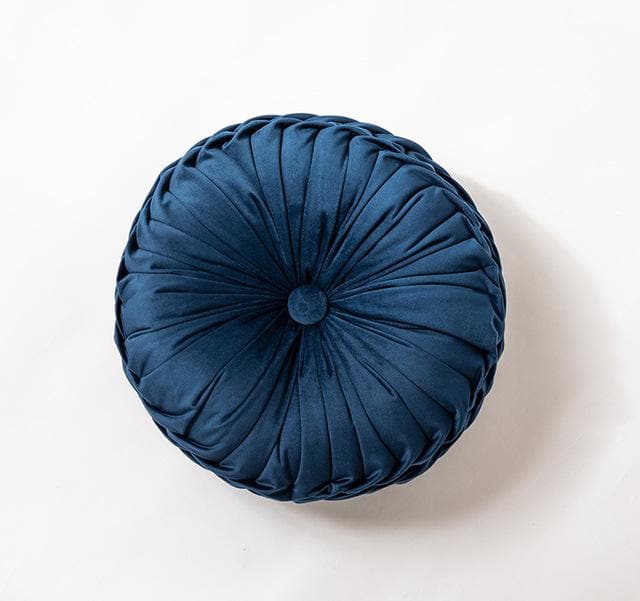 Round Cushion Soft Velvet Pillow Blue Solid Color Floor Pat 40x40cm Handcraft Home decoration Sofa Chair Car Decor