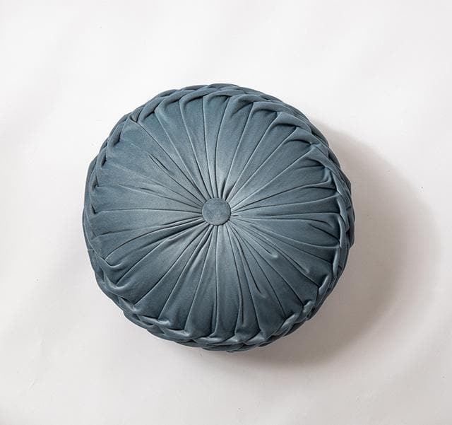 Round Cushion Soft Velvet Pillow Blue Solid Color Floor Pat 40x40cm Handcraft Home decoration Sofa Chair Car Decor