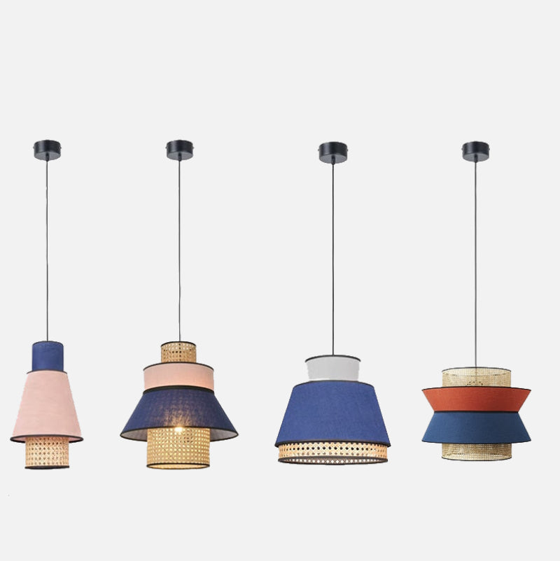 Lampes suspendues modernes en rotin Edo