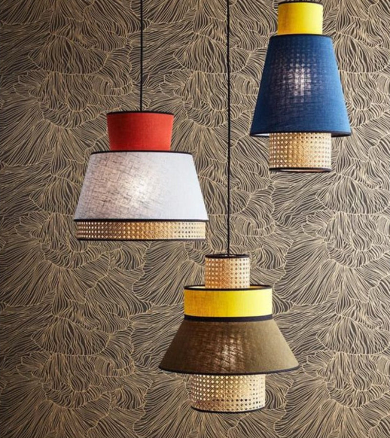 Lampes suspendues modernes en rotin Edo