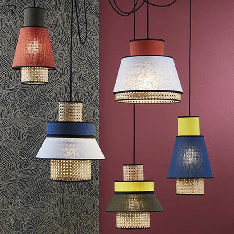 Lampes suspendues modernes en rotin Edo