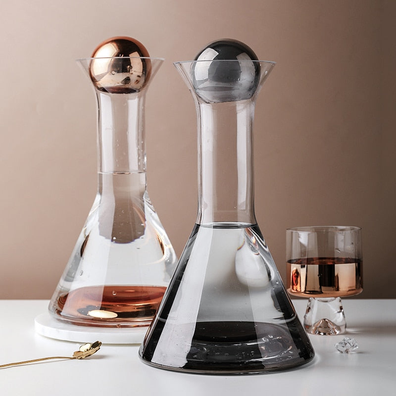 Drinkware European Style Crystal Glass Rose Gold Decanter Wine Set