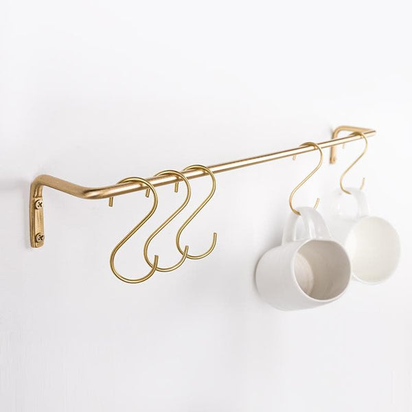 Gold Tone Metal Wall Rail Minimalist Design