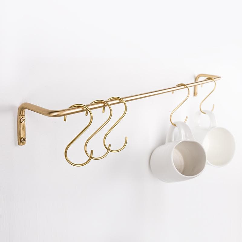 Gold Tone Metal Wall Rail Minimalist Design