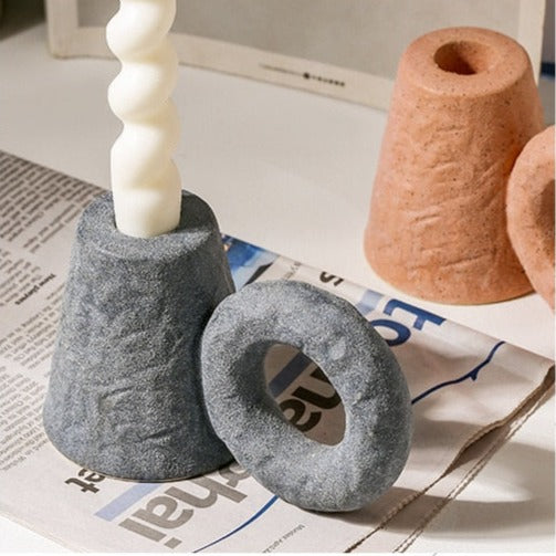 Ceramic Pastel Candle Holder Figurines