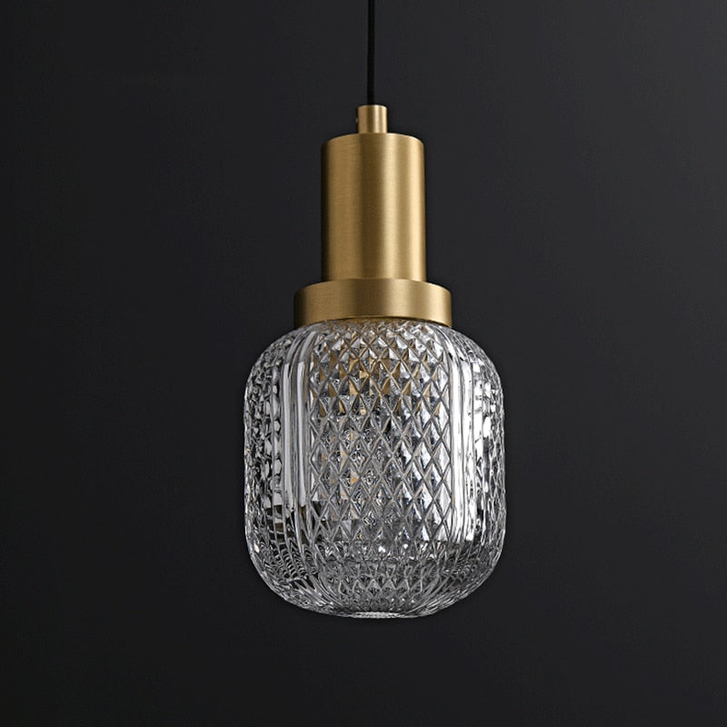 Copper Color Glass Pendant Light 