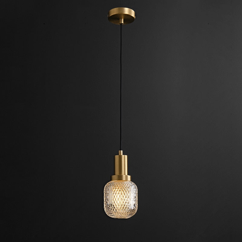 Copper Color Glass Pendant Light 