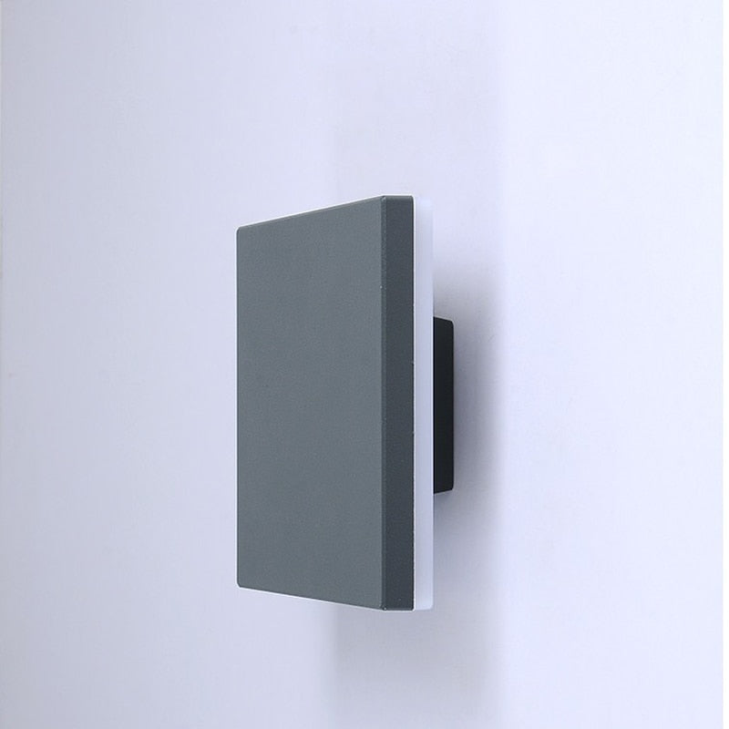 Square Black Gray Wall Mounted Outdoor Light