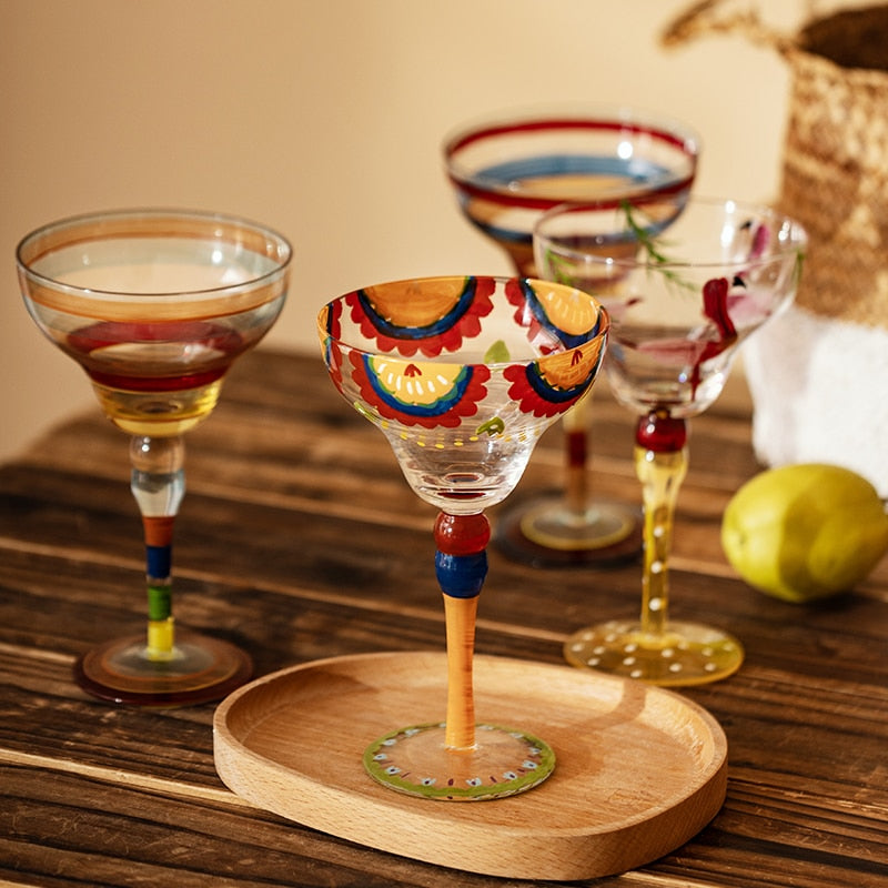 Multicolored  Margarita Glass Coupes