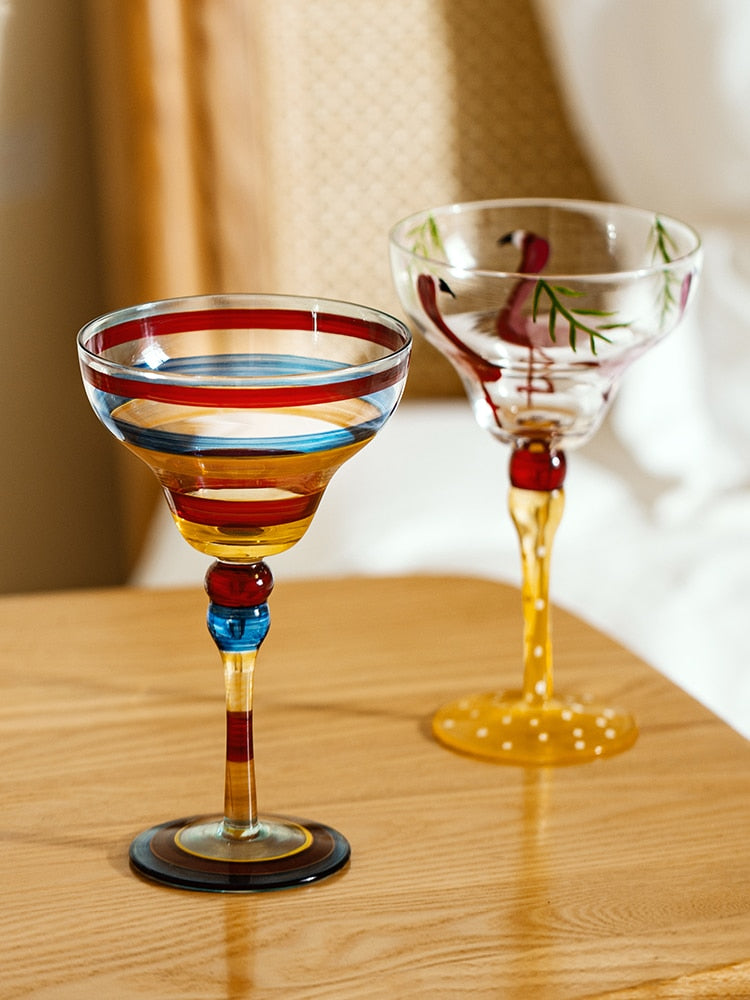 Multicolored  Margarita Glass Coupes