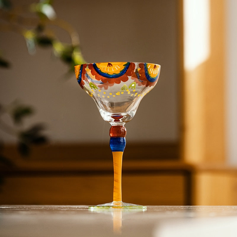 Multicolored  Margarita Glass Coupes